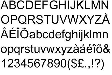 arial baltic font s